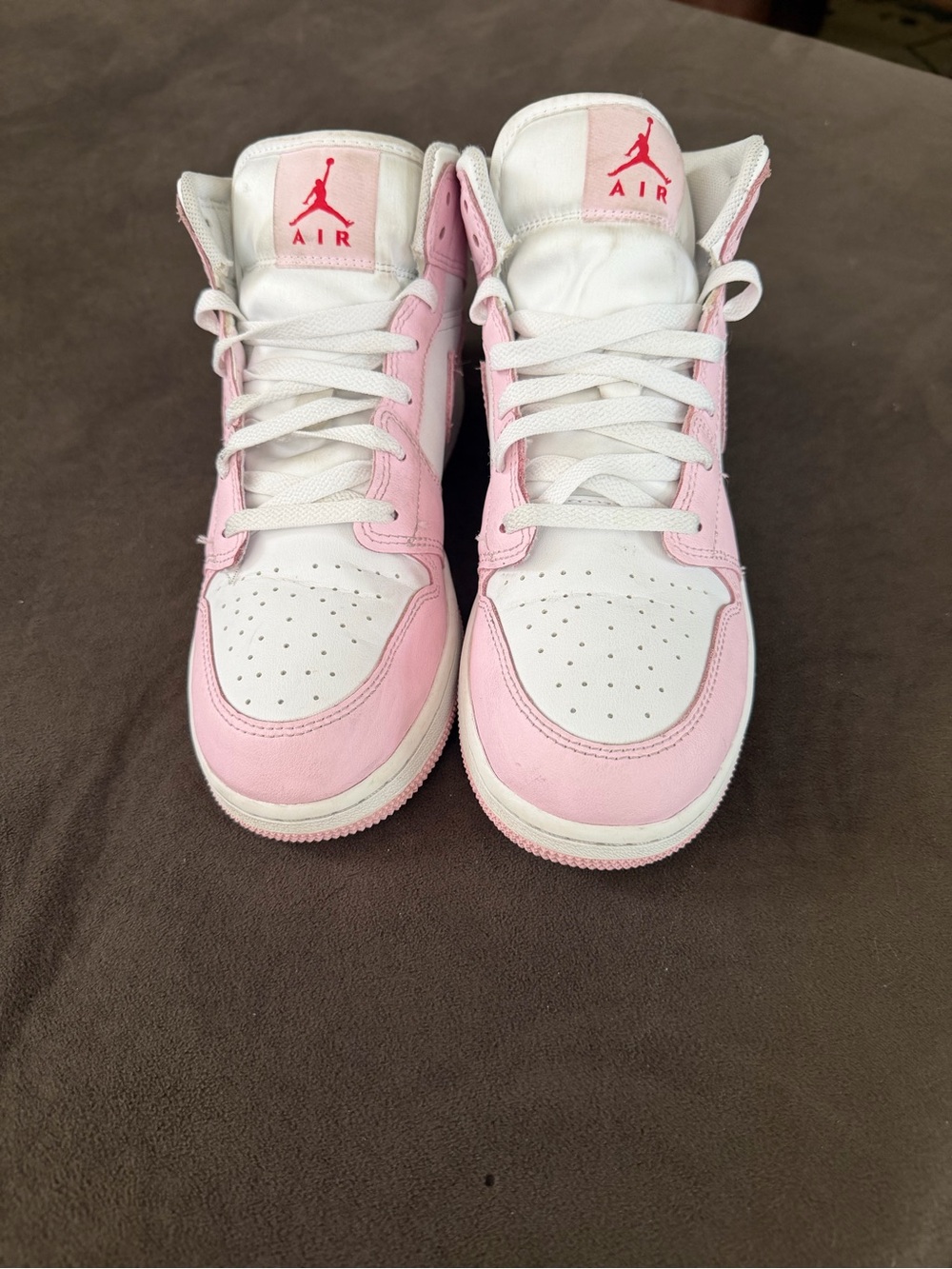 Jordan Kids High-Top Sneakers in Pink and White